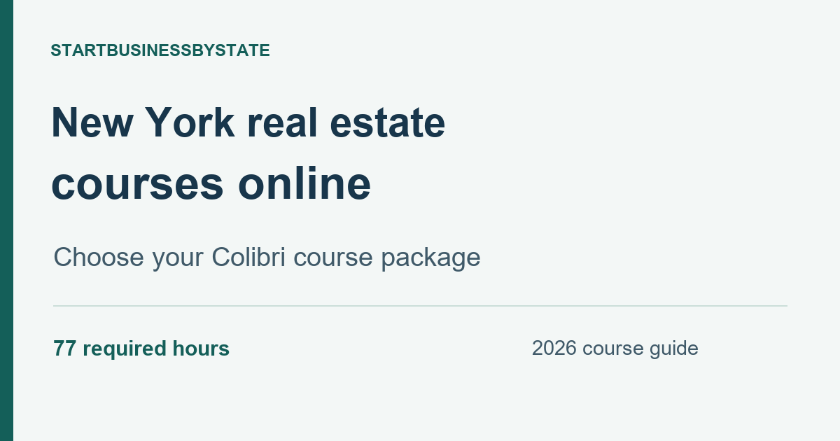 New York real estate courses online. Colibri prelicense packages. 77 required hours. 2026 course guide.